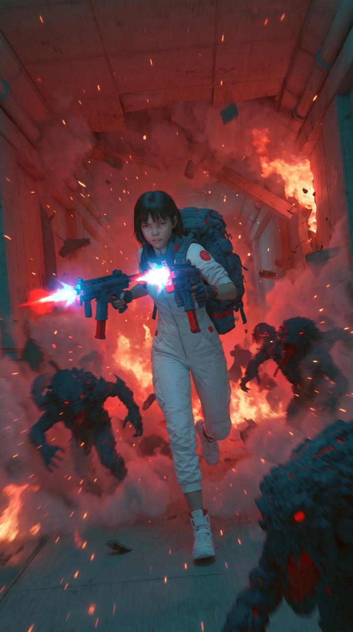 Key art: corridor firefight