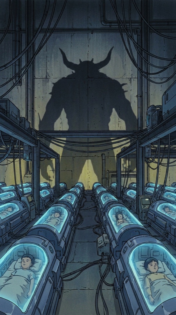 Cutscene panel: Ward 28 before the fall