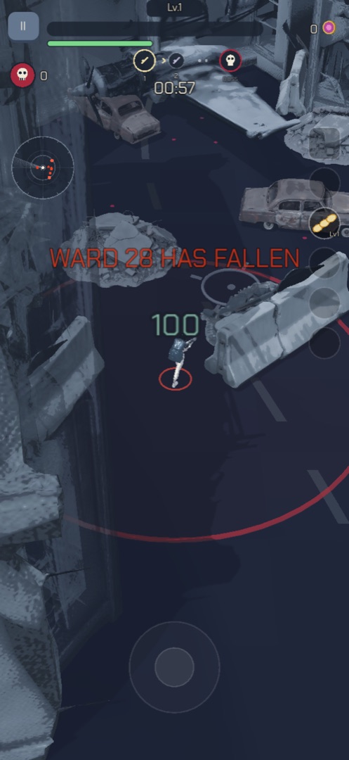 Screenshot: Mei fighting through a fallen street